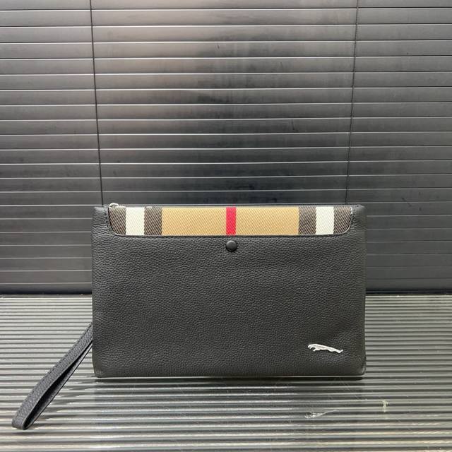 Jaguar 捷豹 压花牛皮手拿包 卡包钱包多功能男包 实物拍摄 原厂原版面料 无盒 27 X 18 Cm。