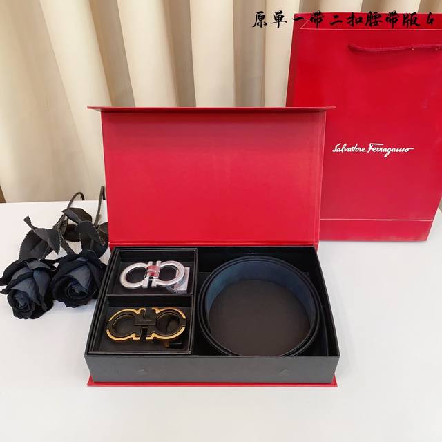 ①带①扣 ①带②扣 原单钢扣版菲拉F家 打孔 正版开模 此款腰带双面采用原厂牛皮带身，精密电镀标志性纯钢搭扣 对版专柜。3.5Cm 如需木盒40