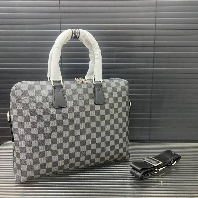 Louisvuitton 路易威登 Lv Porte Documents黑棋盘格公文包 男包 电脑包 手提包 经典百搭 实物拍摄 高端品质 配送防尘袋 28 X