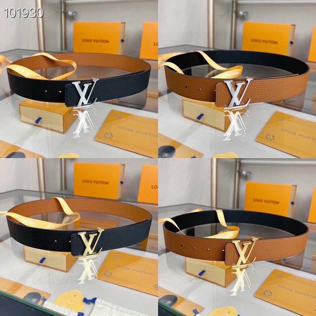 路易威登Louis Vuitton 法国 专柜品质 官网同步 宽度3.8Cm 精美钢扣头 原版意大利双面进口小牛皮原版花纹 手感极佳 上身郊果棒 商务休闲两用