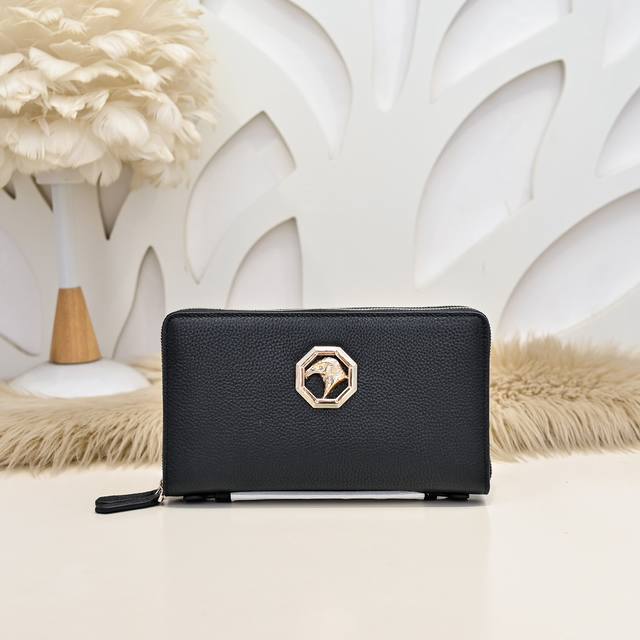 Stefano Ricci-史蒂芬 专柜最新款男士拉链钱包双拉款 采用进口小牛皮制作 皮质柔软 纹路清晰可见 手感超赞 高贵五金 时尚鹰头金标 质量看得见 高档