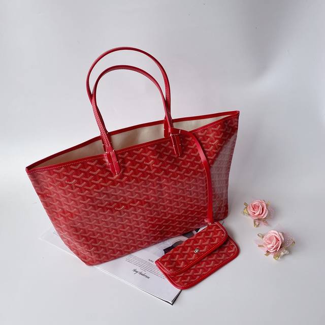 Goyar 戈雅 购物袋大号 Goyard手绘花纹有自己的特色，不管是亮眼的鲜艳色，还是低调的深色系，拿起来都很显质感。购物袋简单大方，时尚 百搭原版皮，原版五