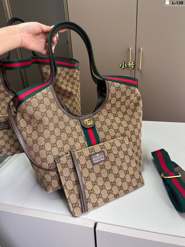 小 Gucci酷奇托特包 百搭经典 闭眼入 复古高级 还配一条长肩带 可斜挎 L-139尺寸19×19 21×35 25×41