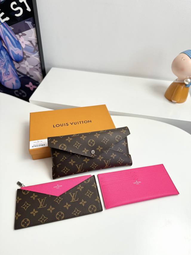 工厂P价 顶级原单 M13459玫红 M12403独家实拍！ Kirigami Organizer 钱夹以日本剪纸艺术命名。Monogram 涂层帆布塑造流畅构