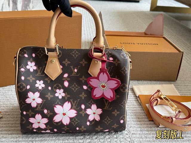 配盒子 Size：25Cm L家 Speedy25 原单枕头包 进口变色皮 青铜五金 折叠 搜索 Lv 枕头包