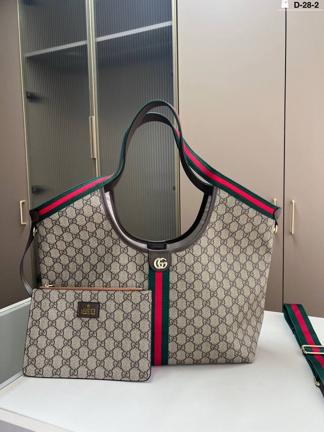 Gucci酷奇托特包 百搭经典 闭眼入 复古高级 还配一条长肩带 可斜挎 D-28-2尺寸34×20