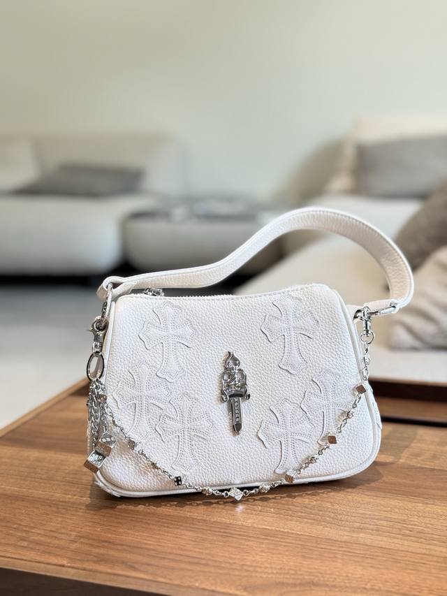 克罗心白色鸡块包 牛皮22Cm配盒子