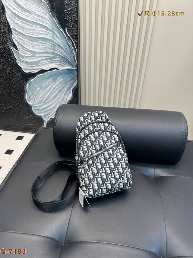 迪奥Dior胸包斜挎单肩包 采用精湛镶嵌细工 实物原厂原版面料 尺寸：15.28