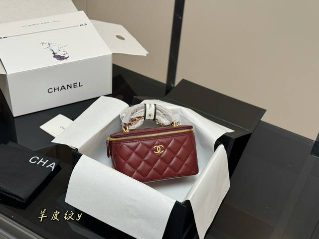 配折叠盒飞机盒 升级品质 Size：17.11Cm Chane 香奈儿 手柄化妆小盒子 出街打开能补妆 关上能拗造型