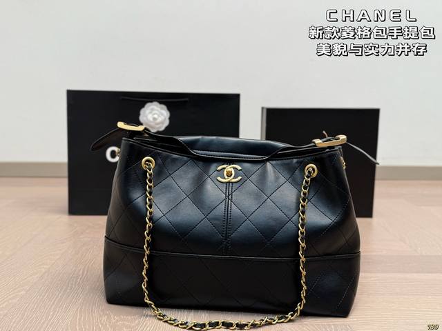 配盒 香奈儿Chanel 新款菱格包手提包 无与伦比的高级质感 美貌与实力并存 尺寸34 24