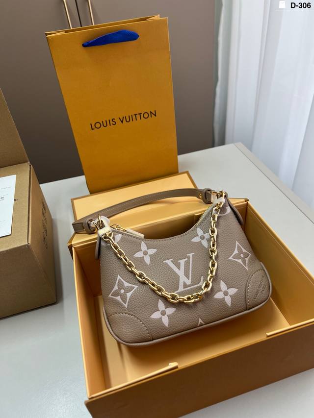 芯片版本 Lv迷你牛角包 Vintage 经典单肩包 单肩斜挎都无敌好看百搭！ D-306尺寸18×11折叠盒飞机盒