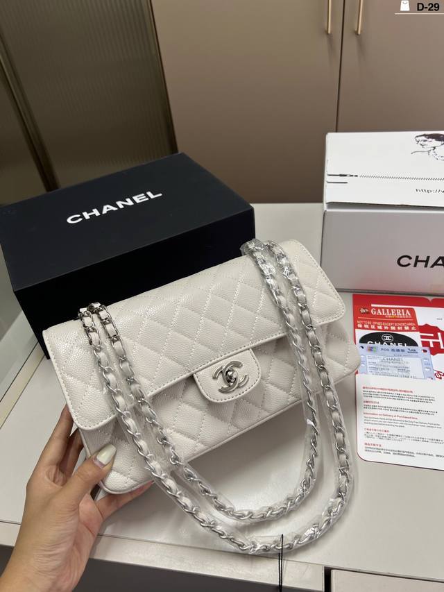 Chanel 香奈儿链条经典Cf 鱼子酱 斜挎和单肩背 怎么搭配都Ok D-29尺寸25×16折叠盒飞机盒