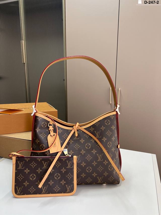 芯片版本 Lv凯瑞奥Carryall购物袋 新款购物袋背上秒变气质女神 D-247-2尺寸30×21折叠盒飞机盒