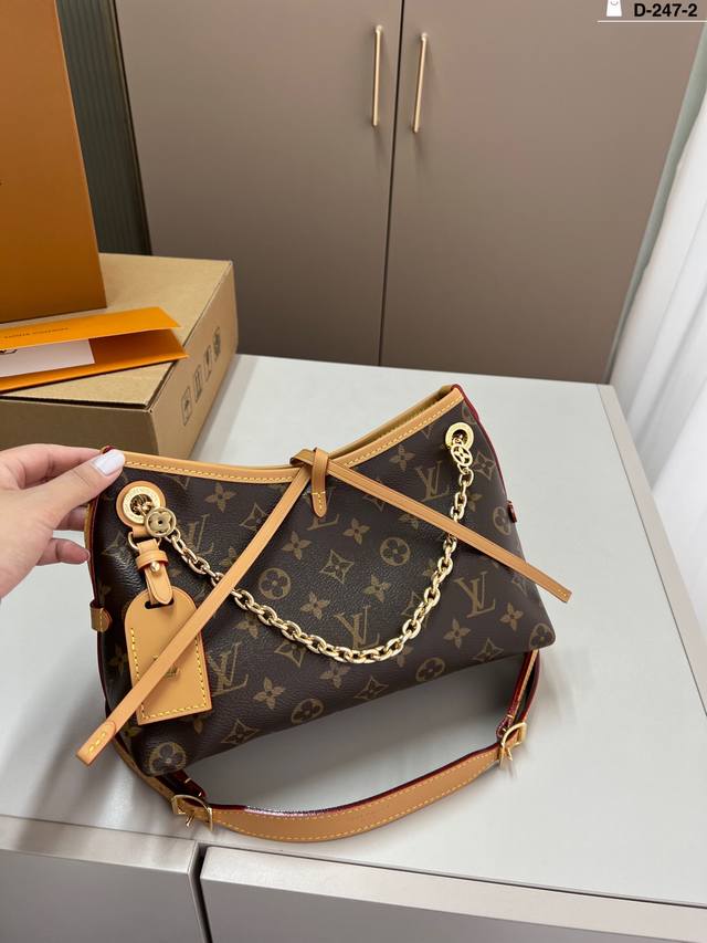 芯片版本 Lv路易斯威登Carryall Bb购物袋 手提单肩斜挎托特包新款购物袋 D-247-2尺寸26×17折叠盒飞机盒