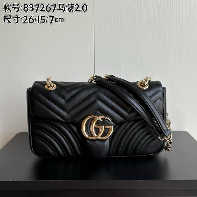 升级版实拍# 款号：837267黑尺寸：26 15 7Cmg家马蒙再出新款Marmont 系列 火爆！