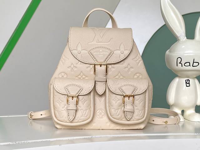 海原外单 独实家拍 动态芯片 M47106奶白本款 M47072黑 M47074粉色 Backup 双肩包取材 Monogram Empreinte 牛皮革，低