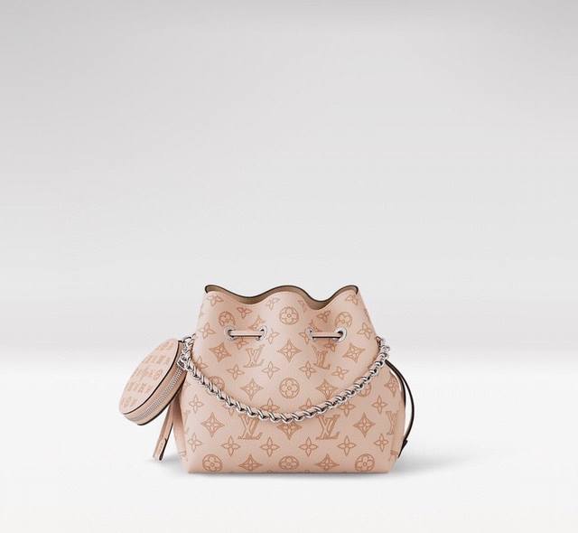 M22176浅粉 M21144浅蓝 M22198亚麻蓝 M57070黑色 M57068木兰粉 M57201灰色 顶级原单 Bella 水桶包采用 Monogra