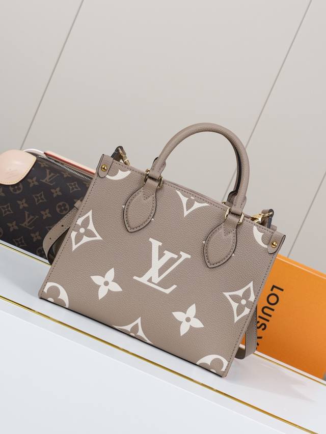 动态163C01芯片 M45779杏丝印25 顶级原单 独家背景实拍 Onthego 小号 Tote 包向 1968 年的经典 Sac Plat 手袋汲取灵感，