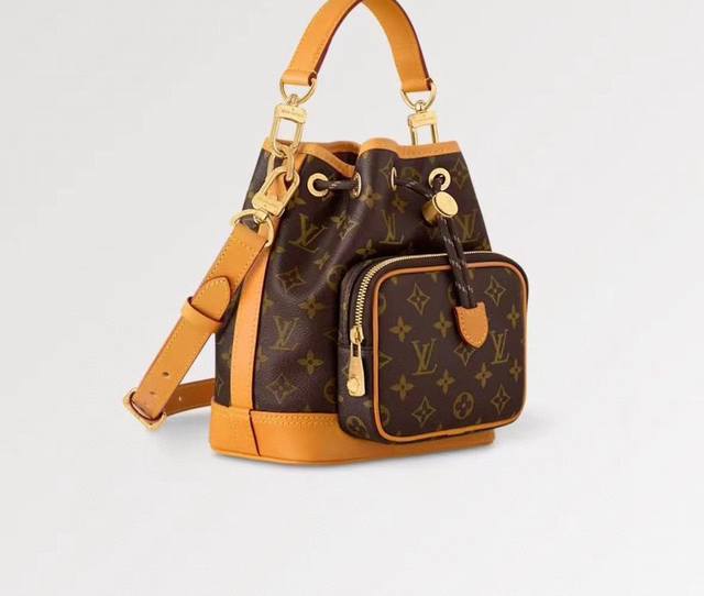 M14017老花黄皮 163C芯片钢五金对版中古水桶包 Noé Cargo 手袋 路易威登 Noé Cargo Jmlt 水桶包以 Monogram 帆布构型，