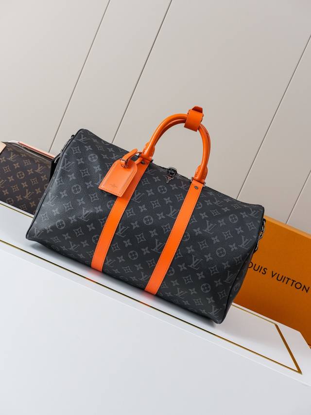动态163C01芯片 M15251橙45 顶级原单 独家背景实拍 本款 Keepall BandoulièRe 45 旅行袋取材 Monogram Eclips