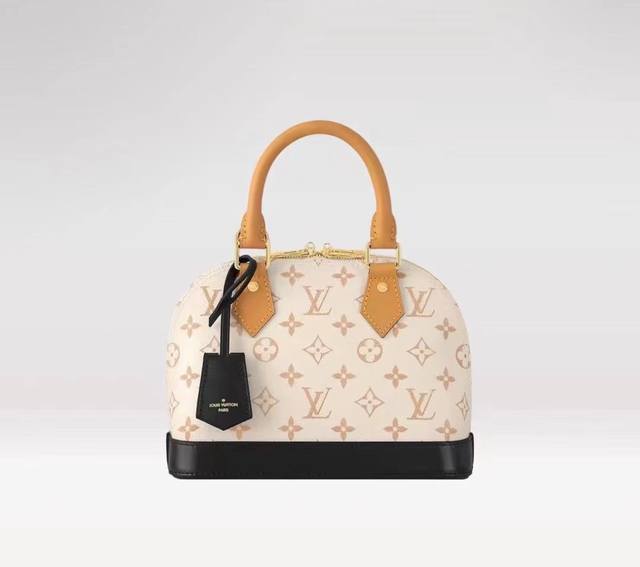 顶级原单 M46922 白花 全新单体杜恩画布，融合现代气息的“阿尔玛Bb”。牛皮修饰使米色调更加突出，手柄和表带采用了木耳皮革色调，包底部和钥匙扣采用了黑色。