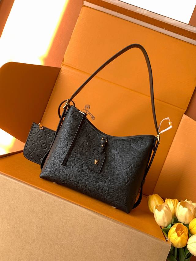 特级Mb芯片版原厂皮 Carryall 小号手袋取材 Mono Gram Empreinte 压纹皮革型号：M46288黑色动态芯片版材料：A级全钢五金，进口原