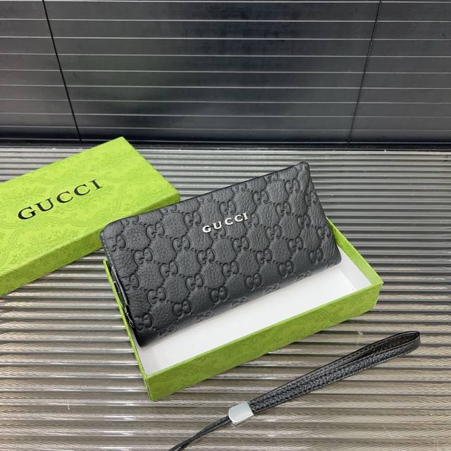 Gucci 古奇Gg牛皮手拿包 多卡位钱包 手包 经典百搭 实物拍摄 配送防尘袋 礼盒 21 X 11Cm