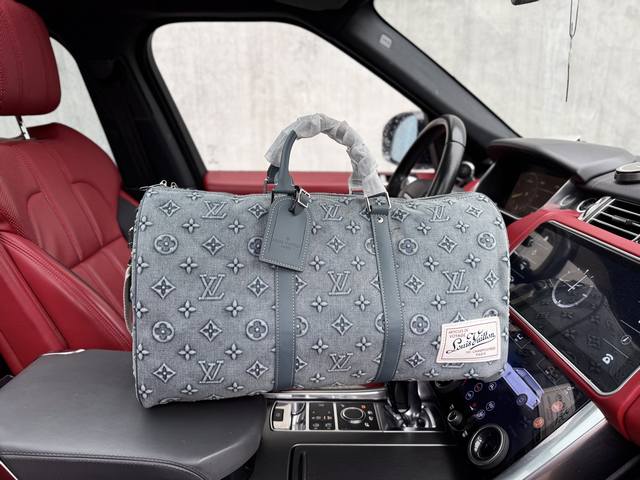 高端货 新款 “ Louis Vuitton ”Lv旅行袋路易威登旅行袋 M22532 Louis Vuitton Keepall 50B 复古老花做旧 帆布拼