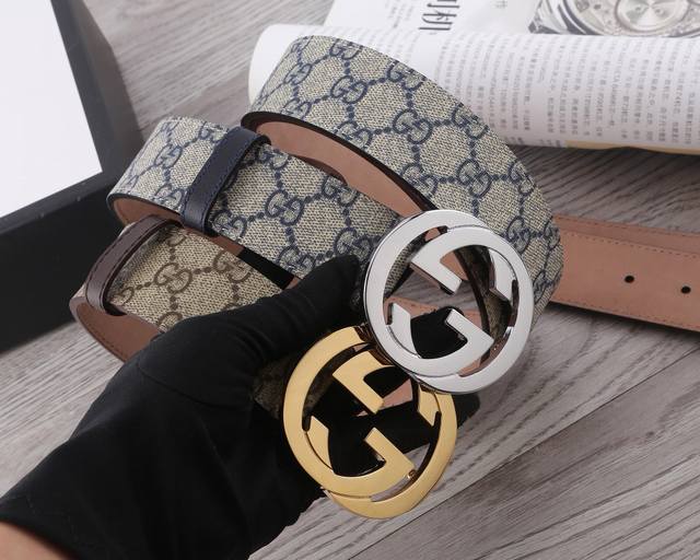 礼物 品牌 :古奇 价格P :配带全套原版包装 材质 : Pvc磨砂皮底，搭配18K钢扣3.8Cm 卖点 :皇家御用经典款式，永不过时。带身压品牌Logo原版钢