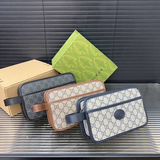 Gucci 古奇Ophidia系列Gg 手拿包 男女通用手包 洗漱包 实物拍摄 配送礼盒 规格23 X 14 Cm。
