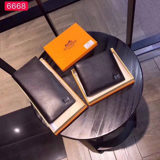 短 长 颜色 黑色 尺寸长19X10 短12X10型号 6668爱马仕经典男士软皮长短款对折一比一进口牛皮手感无敌