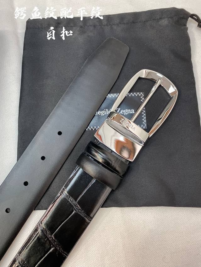 杰尼亚男士腰带- 宽度35Mm 316精品扣 精工打造 进口小牛皮 独特设计工艺 手感柔软 可以裁剪