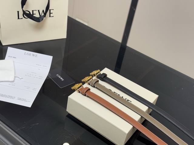 配盒罗意威小腰带皮带经典Anagram花扣鹅卵石纹2厘米宽度百搭款腰带