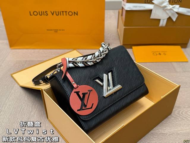 折叠盒原版五金带Logolvtwist新款包包复古优雅 永远的经典正式休闲皆可 日常通勤无压力 尺寸：23 16