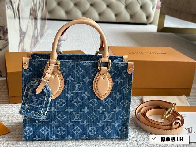 原单版 配盒原版布 Size：25*20Cml家 Onthego购物袋有背带设计，可单肩～可手提能装又日常！搜索 Lv Onthego购物袋