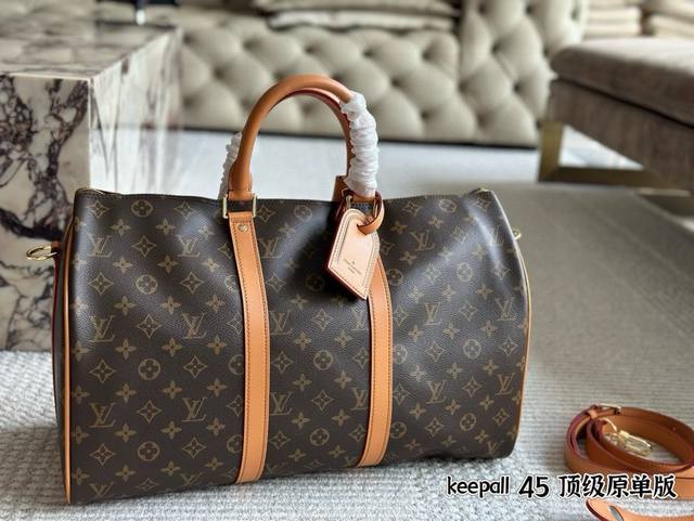 无盒尺寸：45*27Cml家 老花旅行包 出！Keepall 45 旅行袋有着高颜值的复古文艺气息～ 是不是需要“它”。