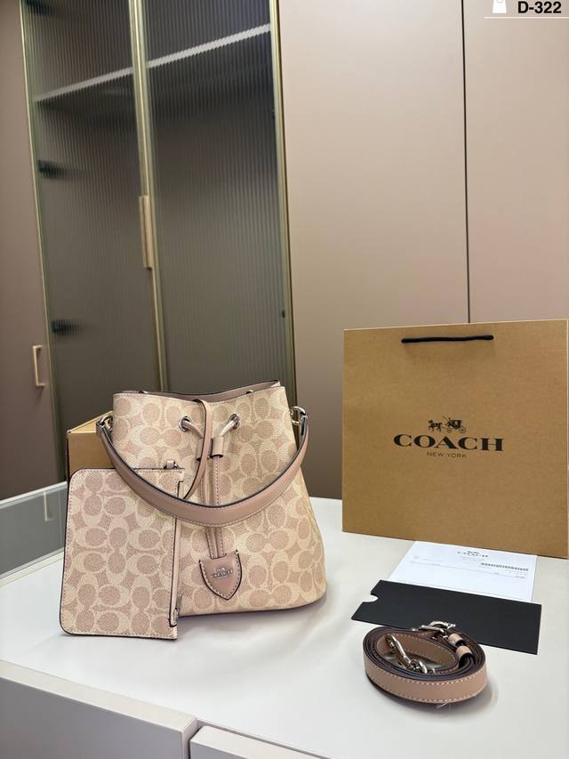 Coach蔻驰托特水桶夏天背起来 很清爽D-322尺寸22×22飞机盒