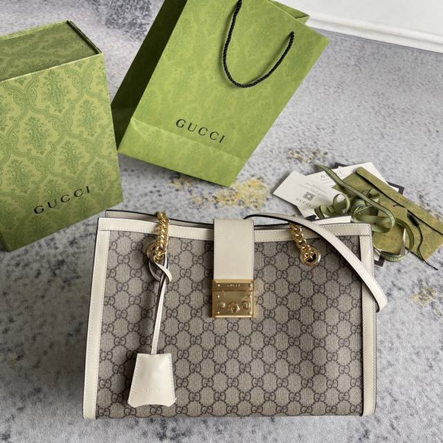 Gucci新款专柜品质，顶级原单货，实物实拍！款号479197Pvc啡白尺寸：宽35X高23X侧宽14，出货啦！