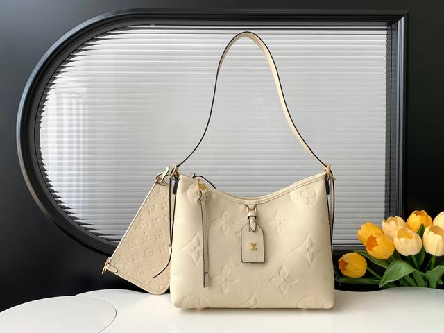 动态变码芯片 顶级原单加强版 M46288米白 M11790 全皮购物袋系列 小号 Carryall 小号手袋 取材 Monogram 全皮压花皮革，成就都市生