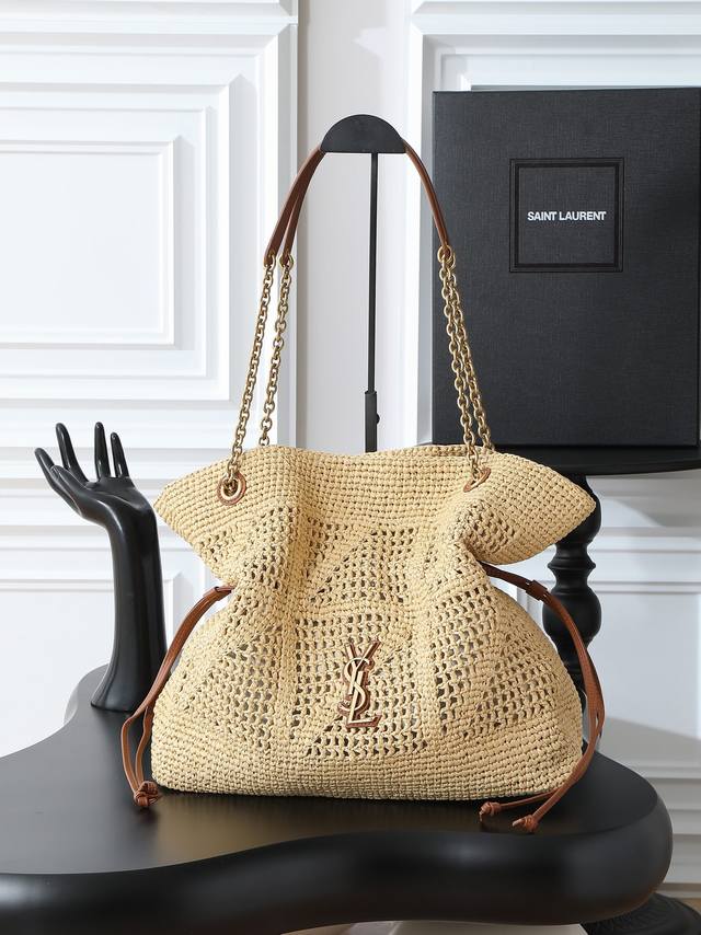 独家背景 杏编织 金 Jamie 新款4.3拉菲草Jamie Shopping福袋包！长在心尖上的包袋～Y真的是太会搞事情了，继Jamie4.3之后又推出了一款