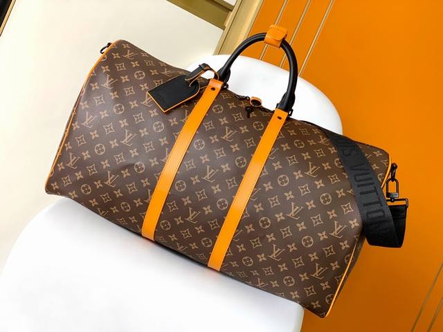 M46703 45Cm M46702 55Cm 顶级原单 本款 Keepall BandoulièRe 45 旅行袋以 Monogram Macassar 涂层