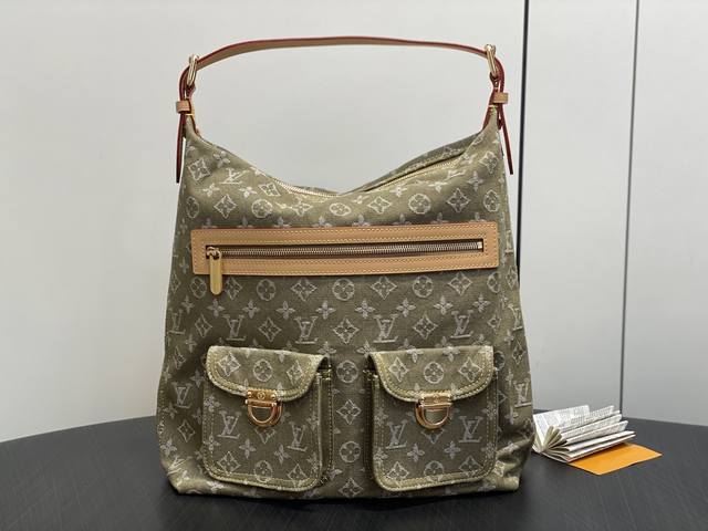 顶级原单 M95211草绿色 大号丹宁牛仔布中古包 Vintage 手袋 M95210玫粉色 M95048蓝色 牛仔新款单肩斜挎中古包绝版。夏日必备单品牛仔元素