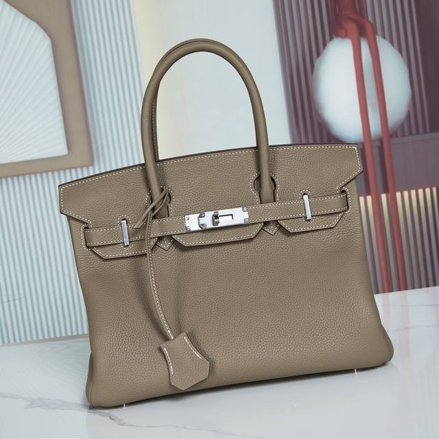 Birkin30铂金30Togo皮大象灰银扣 全手缝进口腊线 手打铜钉 全钢手刻字体五金 配全套包装 Birkin30铂金30Togo皮大象灰银扣 全手缝进口腊线 手打铜钉 全钢手刻字体五金 配全套包装
