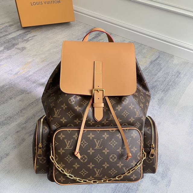 独家定制实拍顶级原单加强版163C01 顶级原单老花 M44658 Bosphore 登山双肩包 最新走秀版 Monogram登山双肩包的名字是Bosphore