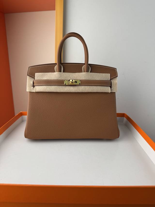 现货 Bk25 金棕 Togo皮铂金25 30Cm 全手缝蜡线 全钢五金 内里山羊皮