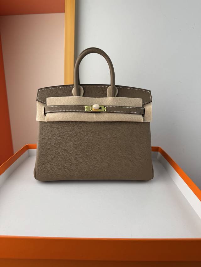 现货 Bk25 大象灰 Togo皮铂金25 30Cm 全手缝蜡线 全钢五金 内里山羊皮