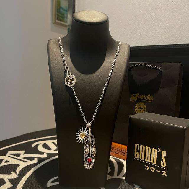 新品上架 Goro’S高桥吾郎海胆羽毛吊坠，高桥吾郎经典项链，顶级版本，认准独家拍摄，主攻高端市场 ，快手 Ins 小红书热门款，绝对区别普通版本！图片产品细节