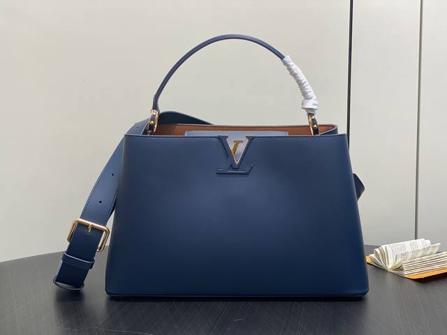 原单精品 M24607深蓝 M14639 全皮Cap那英款 Capucines Souple 大号手袋 本款 Capucines Souple 大号手袋重绎路易