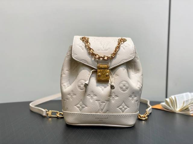 原单精品 M25819米白 M14549黑色 全迷你双肩包 Nano Noé 背包 這款Nano Noé背包今季採用精緻雙色設計，日夜造型皆宜。袋款選用皮革製作