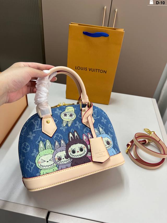 Lv丹宁牛仔Labubu拉布布贝壳包 很高级 可盐可甜 极致美感 绝美女孩就是你 D-10尺寸24×18折叠盒